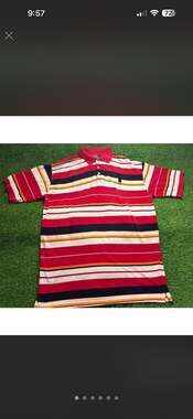 Vintage Polo by Ralph Lauren Striped Short Sleeve Polo Shirt with Number 3 Patch